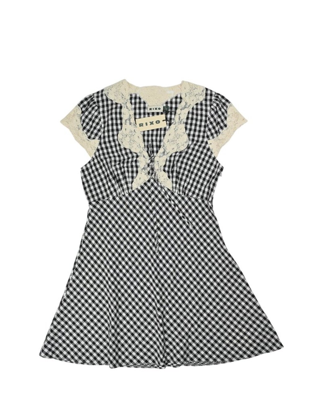RIXO Lacie Dress in Beth Check Black